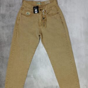 Jean bross mom gastado marrón